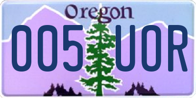 OR license plate 005UOR