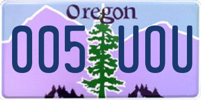 OR license plate 005UOU