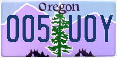 OR license plate 005UOY