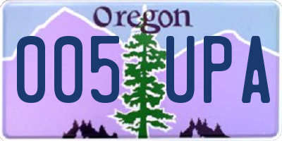 OR license plate 005UPA