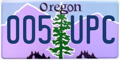OR license plate 005UPC