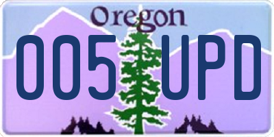 OR license plate 005UPD