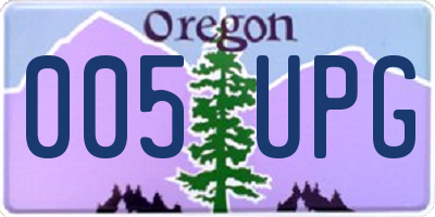 OR license plate 005UPG