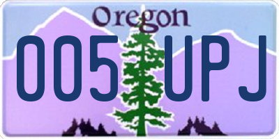 OR license plate 005UPJ