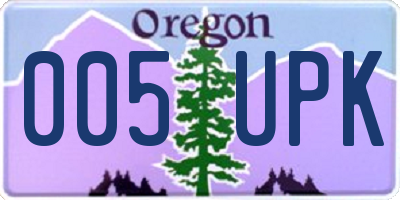 OR license plate 005UPK