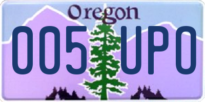 OR license plate 005UPO