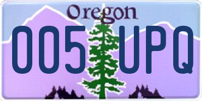 OR license plate 005UPQ