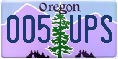 OR license plate 005UPS