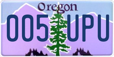 OR license plate 005UPU