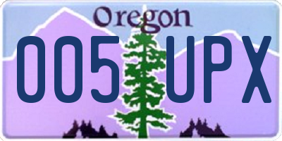 OR license plate 005UPX