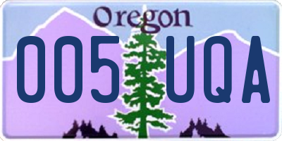 OR license plate 005UQA