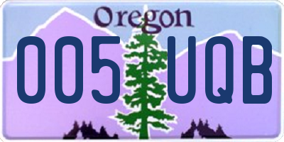 OR license plate 005UQB