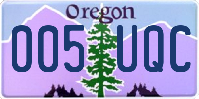 OR license plate 005UQC
