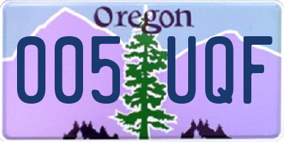 OR license plate 005UQF
