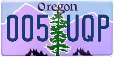 OR license plate 005UQP