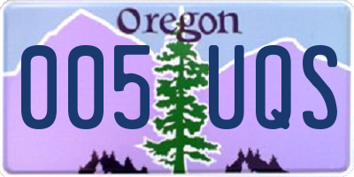 OR license plate 005UQS