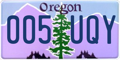 OR license plate 005UQY