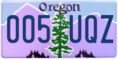OR license plate 005UQZ
