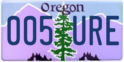 OR license plate 005URE
