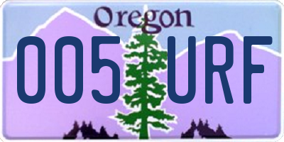 OR license plate 005URF