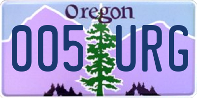 OR license plate 005URG