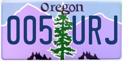 OR license plate 005URJ