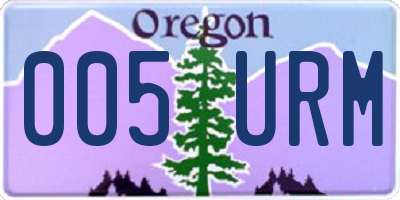 OR license plate 005URM