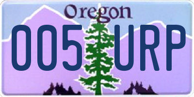 OR license plate 005URP