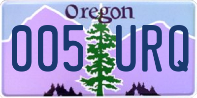 OR license plate 005URQ