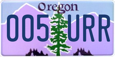 OR license plate 005URR