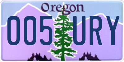 OR license plate 005URY