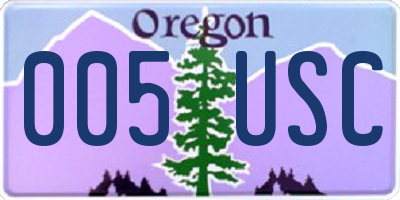 OR license plate 005USC