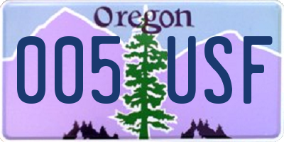 OR license plate 005USF