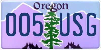 OR license plate 005USG