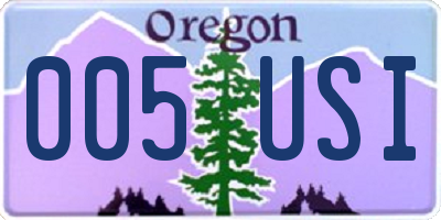 OR license plate 005USI