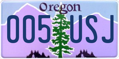 OR license plate 005USJ