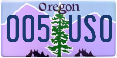 OR license plate 005USO