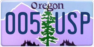 OR license plate 005USP