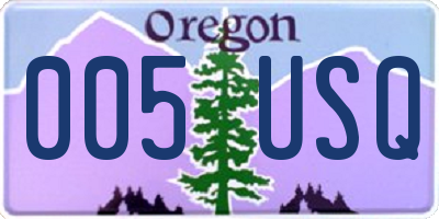 OR license plate 005USQ