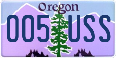 OR license plate 005USS