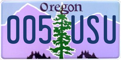 OR license plate 005USU