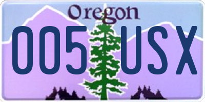 OR license plate 005USX