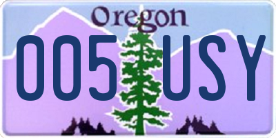 OR license plate 005USY