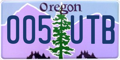 OR license plate 005UTB