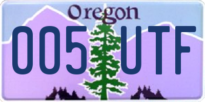OR license plate 005UTF