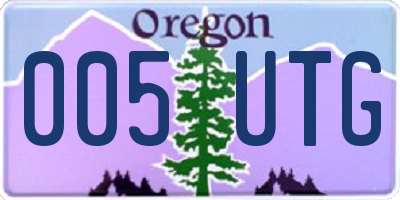 OR license plate 005UTG