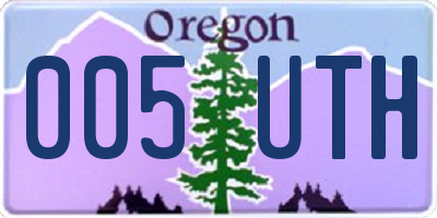 OR license plate 005UTH