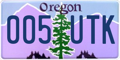 OR license plate 005UTK