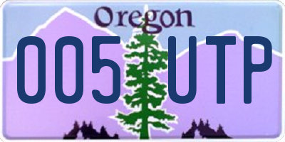 OR license plate 005UTP