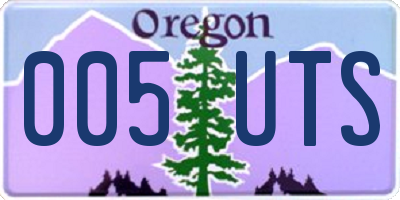 OR license plate 005UTS